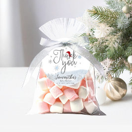 Santa Baby Kerstwinter Baby shower Dank u wel Bedankjes Labels