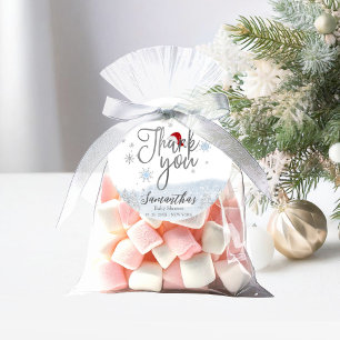 Santa Baby Kerstwinter Baby shower Dank u wel Bedankjes Labels
