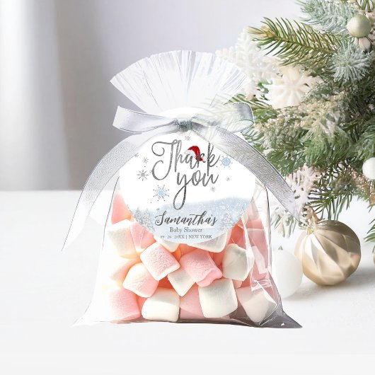 Santa Baby Kerstwinter Baby shower Dank u wel Bedankjes Labels