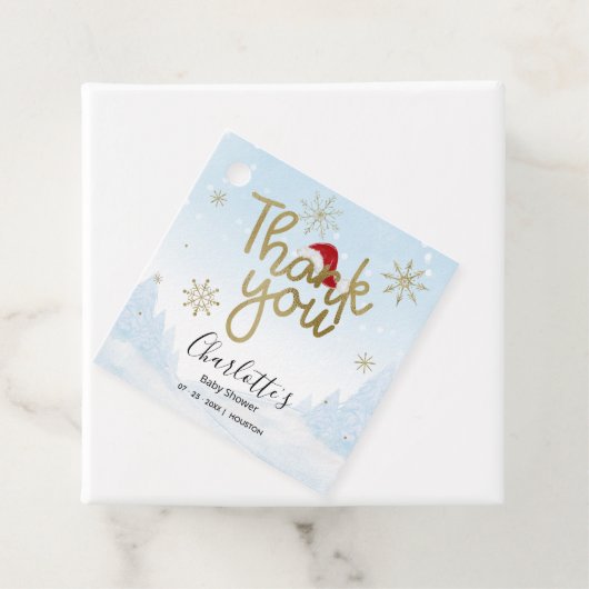 Santa Baby Kerstwinter Baby shower Dank u wel Bedankjes Labels (In situ)