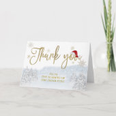 Santa Baby Kerstwinter Baby shower Dank u wel Bedankkaart (Voorkant)