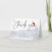Santa Baby Kerstwinter Baby shower Dank u wel Bedankkaart (Voorkant)