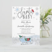 Santa Baby Kerstwinter Baby shower Kaart (Staand voorkant)
