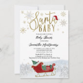 Santa Baby Kerstwinter Baby shower Kaart (Voorkant)