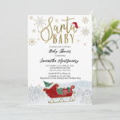 Santa Baby Kerstwinter Baby shower Kaart (Staand voorkant)