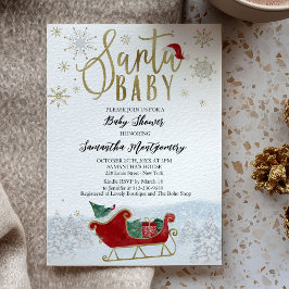 Santa Baby Kerstwinter Baby shower Kaart