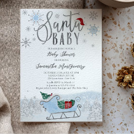 Santa Baby Kerstwinter Baby shower Kaart