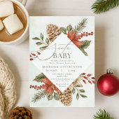 Santa Baby Kerstwinter Baby shower Kaart