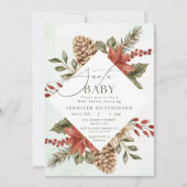 Santa Baby Kerstwinter Baby shower Kaart (Voorkant)