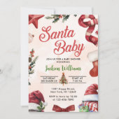 Santa Baby Kerstwinter Baby shower Kaart (Voorkant)