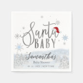 Santa Baby Kerstwinter Baby shower Napkins Servet (Voorkant)