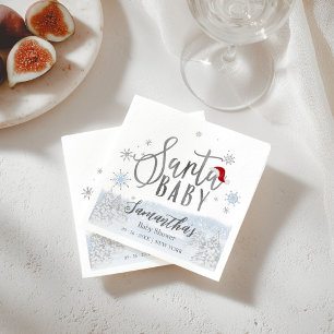 Santa Baby Kerstwinter Baby shower Napkins Servet