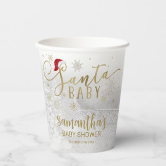Santa Baby Kerstwinter Baby shower Papieren Bekers