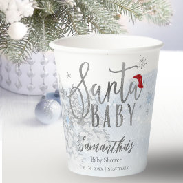 Santa Baby Kerstwinter Baby shower Papieren Bekers