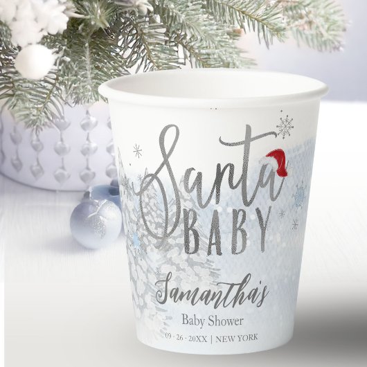 Santa Baby Kerstwinter Baby shower Papieren Bekers
