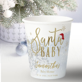 Santa Baby Kerstwinter Baby shower Papieren Bekers