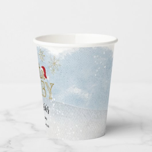 Santa Baby Kerstwinter Baby shower Papieren Bekers (Links)