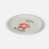 Santa Baby Kerstwinter Baby shower Papieren Bordje (Gekanteld)