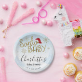 Santa Baby Kerstwinter Baby shower Papieren Bordje (Feest)