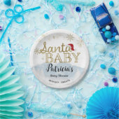 Santa Baby Kerstwinter Baby shower Papieren Bordje (Feest)