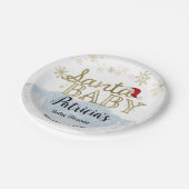 Santa Baby Kerstwinter Baby shower Papieren Bordje (Gekanteld)