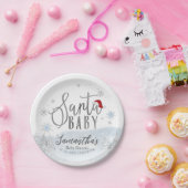 Santa Baby Kerstwinter Baby shower Papieren Bordje (Feest)