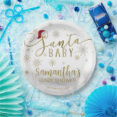 Santa Baby Kerstwinter Baby shower Papieren Bordje (Feest)