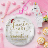 Santa Baby Kerstwinter Baby shower Papieren Bordje (Feest)