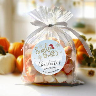 Santa Baby Kerstwinter Baby shower Ronde Sticker