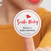 Santa Baby Kerstwinter Baby shower Ronde Sticker