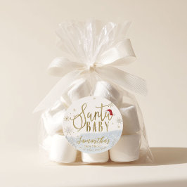 Santa Baby Kerstwinter Baby shower Ronde Sticker