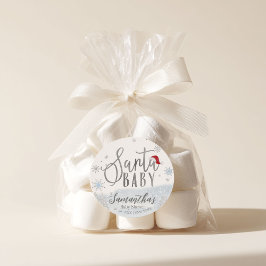 Santa Baby Kerstwinter Baby shower Ronde Sticker