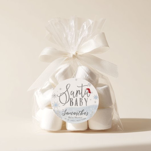 Santa Baby Kerstwinter Baby shower Ronde Sticker
