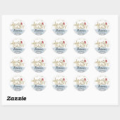 Santa Baby Kerstwinter Baby shower Ronde Sticker (Vel)