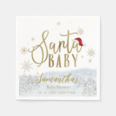 Santa Baby Kerstwinter Baby shower Servet (Voorkant)