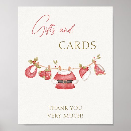 Santa Baby Kleding Boy Baby shower Geschenken en K Poster (Voorkant)