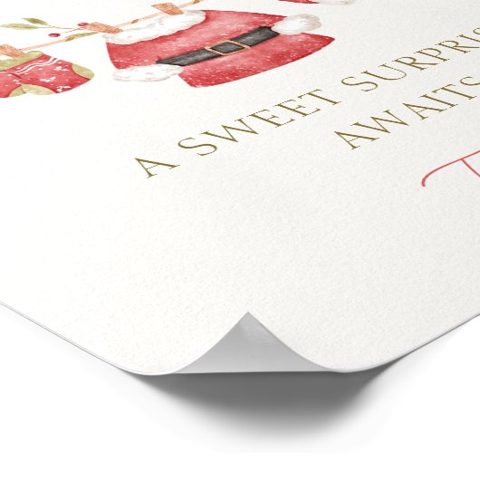 Santa Baby Kleding Boy Baby shower Luier Raffle Poster (Hoek)