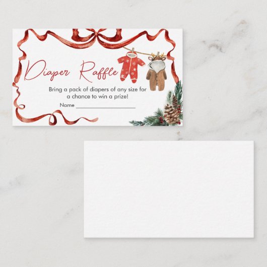 Santa Baby Kleding Kerst Baby Luier Raffle Informatiekaartje (Voorkant / Achterkant)