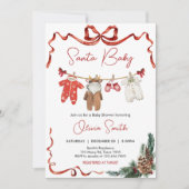 Santa Baby Kleding Kerst Baby shower Kaart (Voorkant)