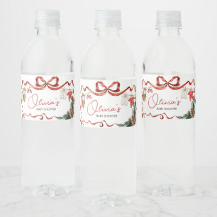 Santa Baby Kleding Kerst Baby shower Waterfles Etiket
