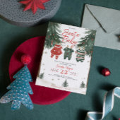 Santa Baby Kleding LinePine Trees Baby shower Kaart