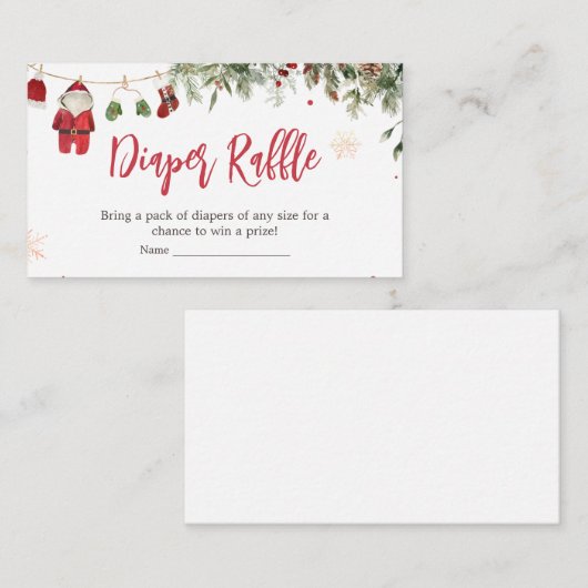 Santa Baby Kleding Winter Kerstluier Raffle Informatiekaartje (Voorkant / Achterkant)