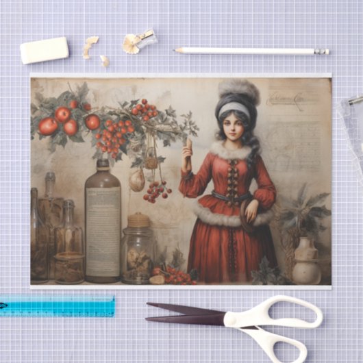 Santa Baby Lady Kerstmis Decoupage Tissuepapier (Craft)