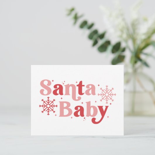 Santa Baby - Leuke vakantie typografie Ontwerp Briefkaart (Staand voorkant)