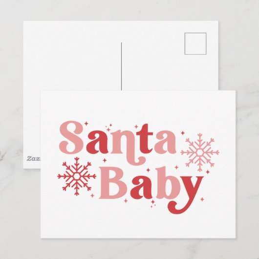Santa Baby - Leuke vakantie typografie Ontwerp Briefkaart (Voorkant / Achterkant)