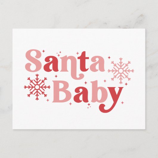Santa Baby - Leuke vakantie typografie Ontwerp Briefkaart (Voorkant)