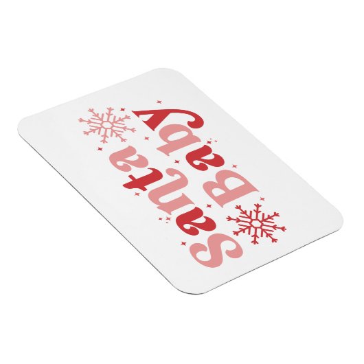 Santa Baby - Leuke vakantie typografie Ontwerp Magneet (Rechterzijde)