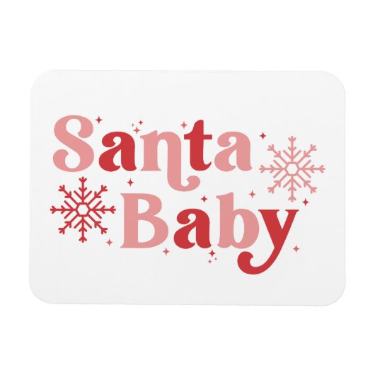 Santa Baby - Leuke vakantie typografie Ontwerp Magneet (Horizontaal)