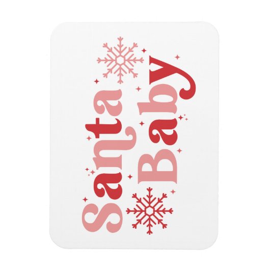 Santa Baby - Leuke vakantie typografie Ontwerp Magneet (Verticaal)