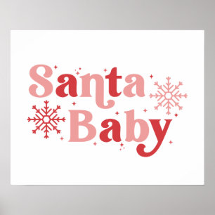 Santa Baby - Leuke vakantie typografie Ontwerp Poster